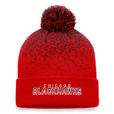 Chicago Blackhawks Fanatics Iconic Gradient Cuffed Knit Hat with Pom Red