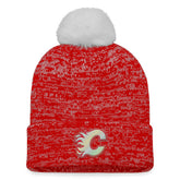 Calgary Flames - Fanatics Women's Glimmer Cuffed Knit Hat with Pom Red