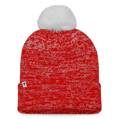 Calgary Flames - Fanatics Women's Glimmer Cuffed Knit Hat with Pom Red