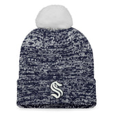 Seattle Kraken Fanatics Women's Glimmer Cuffed Knit Hat with Pom Deep Sea Blue