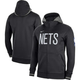 Nike - Brooklyn Nets Authentic Showtime Performance Full-Zip Hoodie - Black