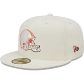 Cleveland Browns New Era Chrome Color Dim 59FIFTY Fitted Hat Cream - NFL