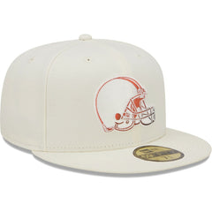Cleveland Browns New Era Chrome Color Dim 59FIFTY Fitted Hat Cream - NFL