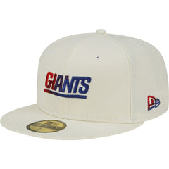 New York Giants New Era Chrome Color Dim 59FIFTY Fitted Hat Cream - NFL