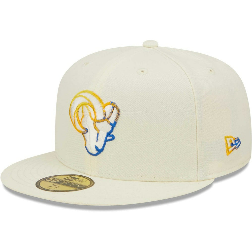 Los Angeles Rams New Era Chrome Color Dim 59FIFTY Fitted Hat Cream - NFL