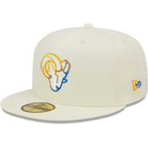 Los Angeles Rams New Era Chrome Color Dim 59FIFTY Fitted Hat Cream - NFL
