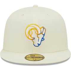 Los Angeles Rams New Era Chrome Color Dim 59FIFTY Fitted Hat Cream - NFL