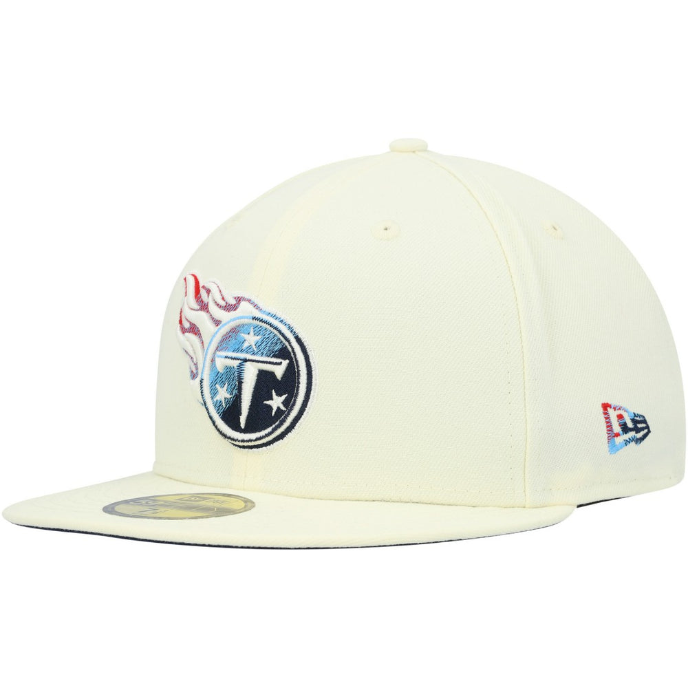 Tennessee Titans New Era Chrome Color Dim 59FIFTY Fitted Hat Cream - NFL