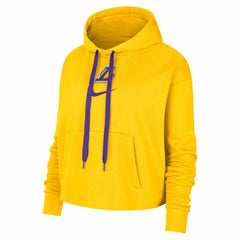 Nike - Los Angeles Lakers Women's Courtside Cropped Pullover Hoodie - Gold