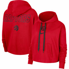 Nike - Toronto Raptors Women's Courtside Cropped Pullover Hoodie - Red