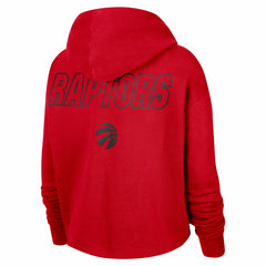 Nike - Toronto Raptors Women's Courtside Cropped Pullover Hoodie - Red