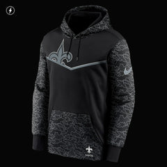 New Orleans Saints RFLCTV Chevron Pullover Hoodie Black - Nike