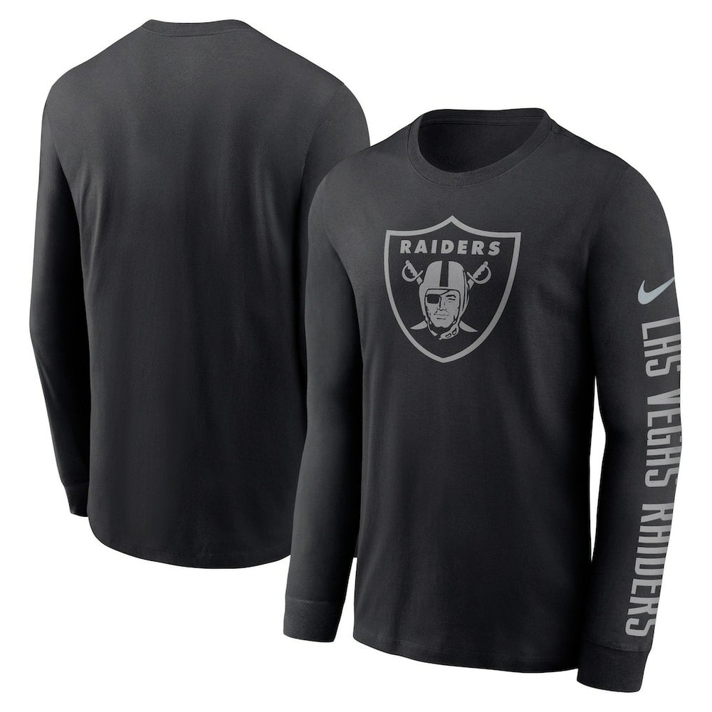 Las Vegas Raiders RFLCTV Name and Logo T-Shirt Black - Nike