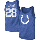 Jonathan Taylor Indianapolis Colts Majestic Threads Player Name & Number Tri-Blend Tank Top Heathered Royal - NFL