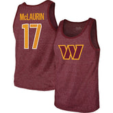 Terry McLaurin Washington Commanders Majestic Threads Player Name & Number Tank Top Heathered Burgundy - NFL