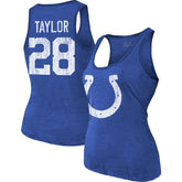 Jonathan Taylor Indianapolis Colts Majestic Threads Women's Player Name & Number Tri-Blend Tank Top Royal - NFL