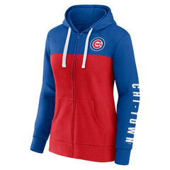 Chicago Cubs Fanatics Women's Take The Field Colorblocked Hoodie Full-Zip Jacket Sale