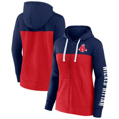 Boston Red Sox Fanatics Women's Take The Field Colorblocked Hoodie Full-Zip Jacket On Sale