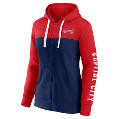 Washington Nationals Fanatics Women's Take The Field Colorblocked Hoodie Full-Zip Jacket On Sale