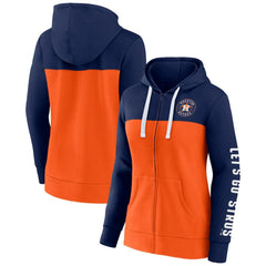Houston Astros Fanatics Women's Take The Field Colorblocked Hoodie Full-Zip Jacket Lifestyle
