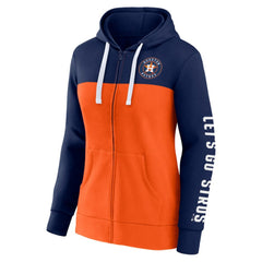 Houston Astros Fanatics Women's Take The Field Colorblocked Hoodie Full-Zip Jacket Lifestyle