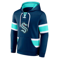 Seattle Kraken Fanatics Powerplay Warrior Pullover Hoodie Deep Sea Blue