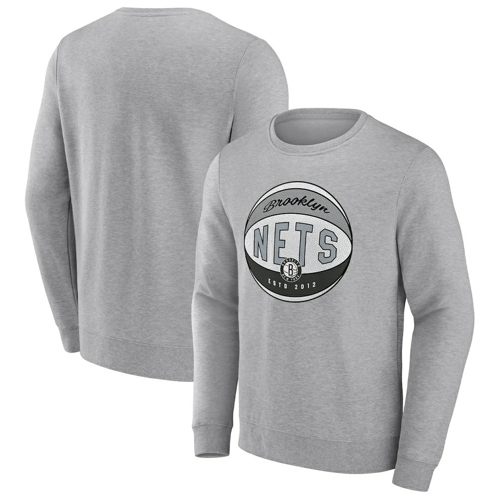 Fanatics - Brooklyn Nets True Classics Vint Pullover Sweatshirt - Heathered Gray