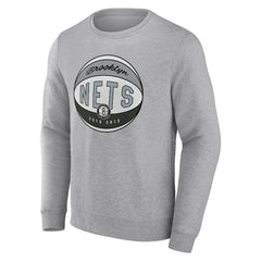 Fanatics - Brooklyn Nets True Classics Vint Pullover Sweatshirt - Heathered Gray