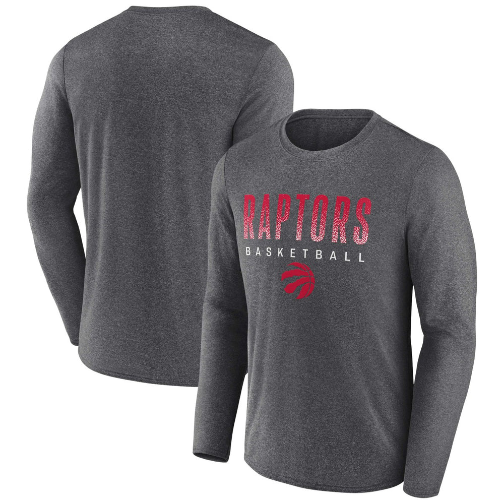 Fanatics - Toronto Raptors Where Legends Play Iconic Practice Long Sleeve T-Shirt - Heathered Charcoal