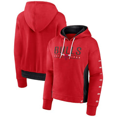 Fanatics - Chicago Bulls Women's Iconic Halftime Colorblock Pullover Hoodie - Red