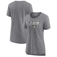Fanatics - Brooklyn Nets Women's True Classics Tri-Blend T-Shirt - Heathered Gray