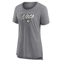Fanatics - Brooklyn Nets Women's True Classics Tri-Blend T-Shirt - Heathered Gray