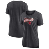 Fanatics - Chicago Bulls Women's True Classics Tri-Blend T-Shirt - Heathered Charcoal