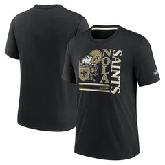 New Orleans Saints Wordmark Logo Tri-Blend T-Shirt Black - Nike