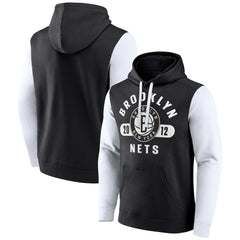 Fanatics - Brooklyn Nets Attack Colorblock Pullover Hoodie - Black/White