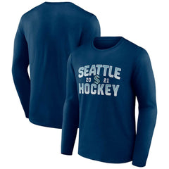 Seattle Kraken Fanatics Skate Or Die Long Sleeve T-Shirt Deep Sea Blue