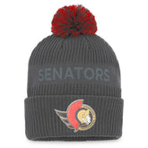 Ottawa Senators - Fanatics Authentic Pro Home Ice Cuffed Knit Hat with Pom Charcoal