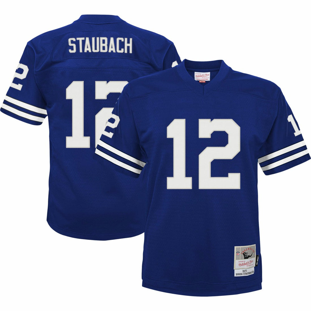 Roger Staubach Dallas Cowboys Youth Retired Player Legacy Jersey Royal - Mitchell & Ness