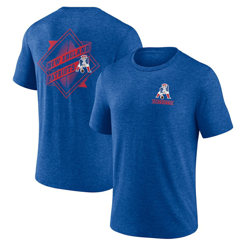 New England Patriots Diamond Scroll Tri-Blend T-Shirt Royal - NFL