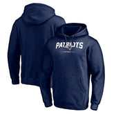 New England Patriots Logo Team Lockup Fitted Pullover Hoodie Navy - NFL