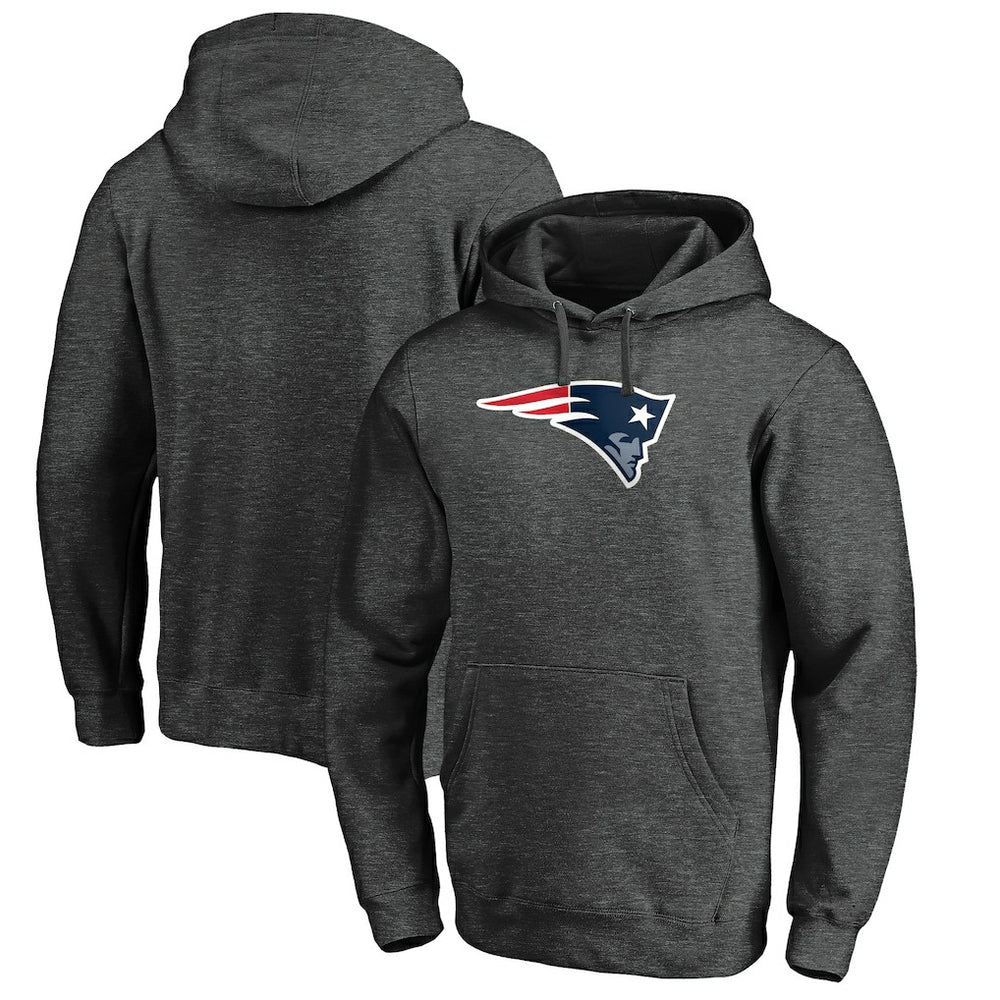 New England Patriots Primary Logo Fitted Pullover Hoodie Charcoal - NFL