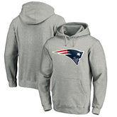 New England Patriots Primary Logo Fitted Pullover Hoodie Heather Gray - NFL