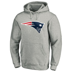 New England Patriots Primary Logo Fitted Pullover Hoodie Heather Gray - NFL