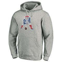 New England Patriots Throwback Logo Pullover Hoodie Heathered Gray - NFL