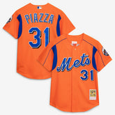 Mike Piazza New York Mets Mitchell & Ness Cooperstown Collection Mesh Batting Practice Button-Up Jersey for sale
