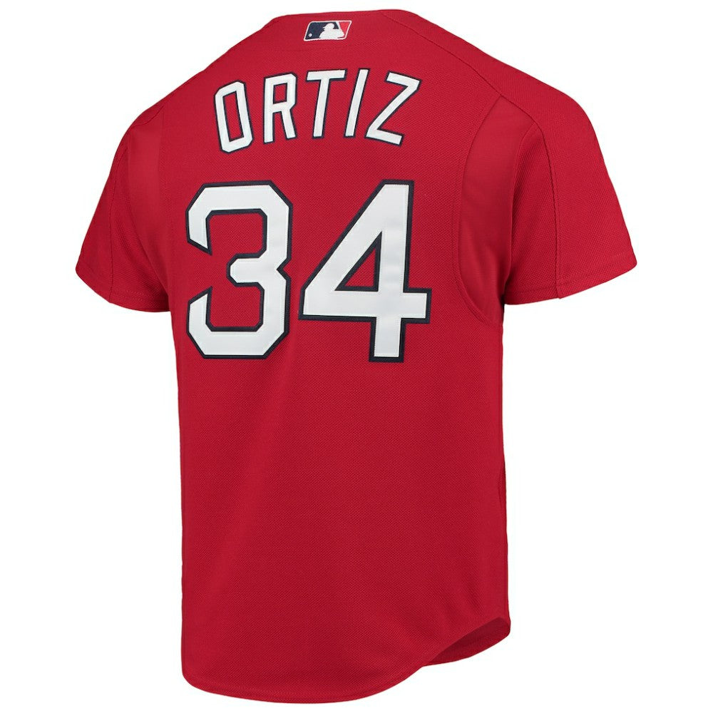 David Ortiz Boston Red Sox Mitchell & Ness Cooperstown Collection Mesh Batting Practice Button-Up Jersey - Red | MLB Jerseys