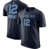 Nike - Ja Morant Memphis Grizzlies Icon 2022/23 Name & Number T-Shirt - Navy