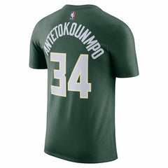 Nike - Giannis Antetokounmpo Milwaukee Bucks Icon 2022/23 Name & Number T-Shirt - Hunter Green
