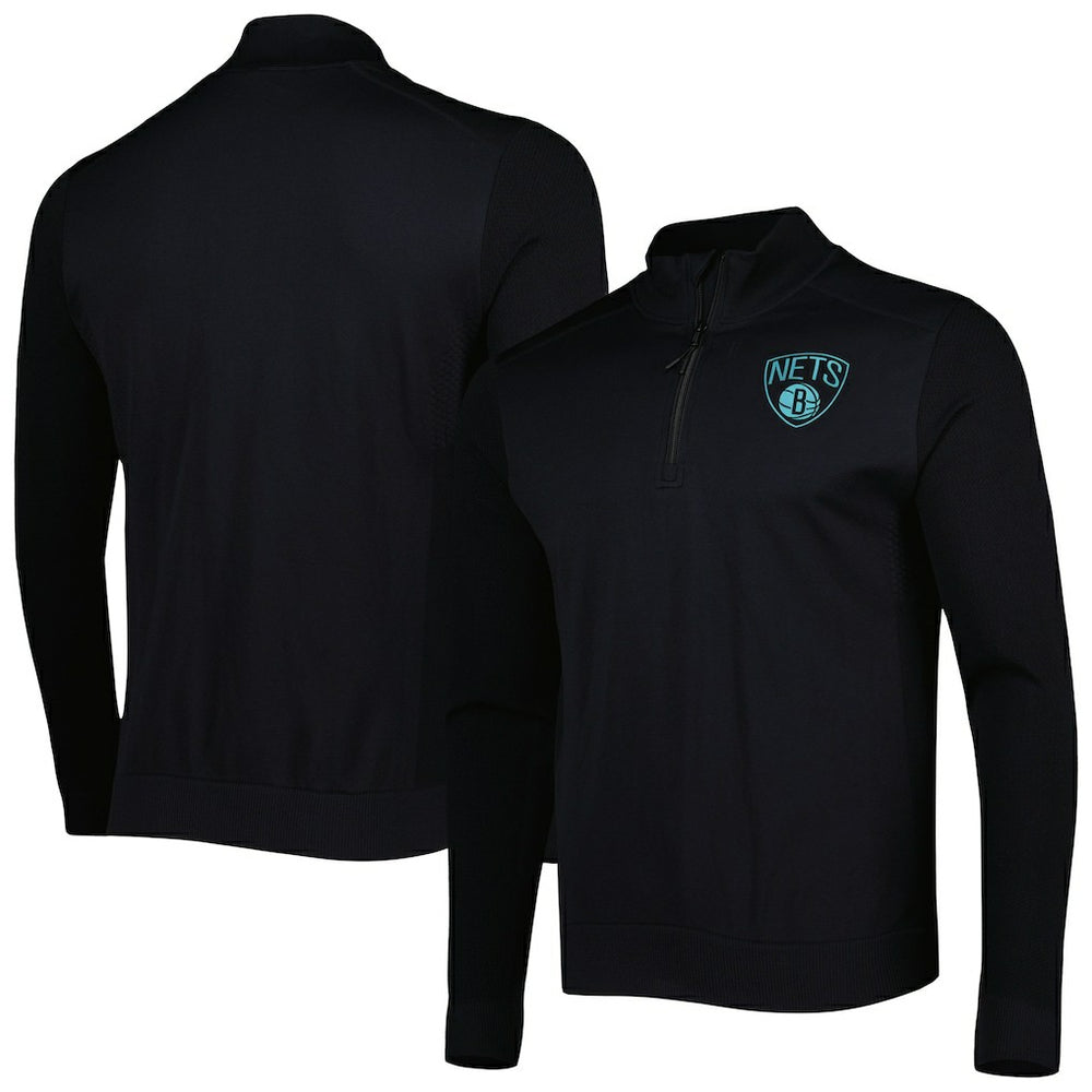 NBA - Brooklyn Nets Levelwear Nano Engineered Knit Fabric Quarter-Zip Jacket - Black