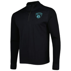 NBA - Brooklyn Nets Levelwear Nano Engineered Knit Fabric Quarter-Zip Jacket - Black